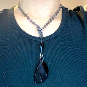 Lia Sophia black stone necklace